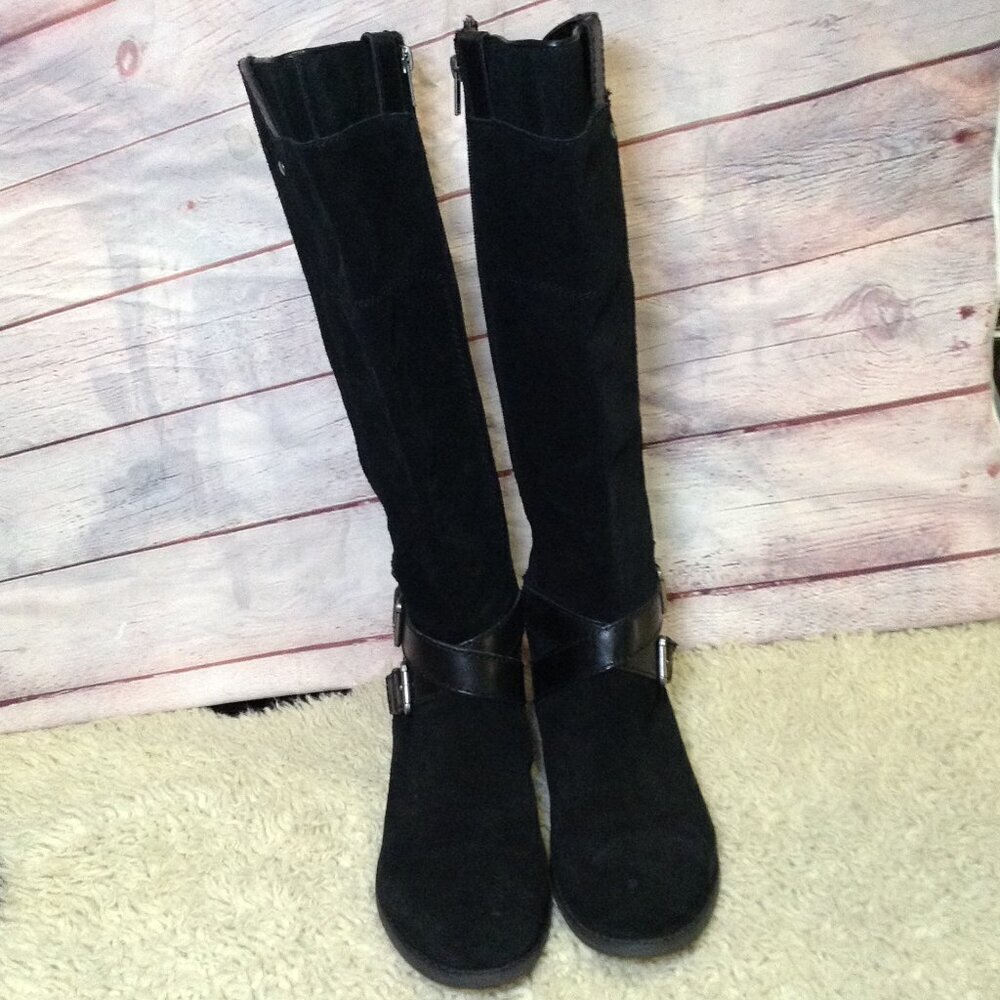 Marc Fisher Suede/Leather riding boots 8M Equestrian Chic Rodeo Coquette Girl